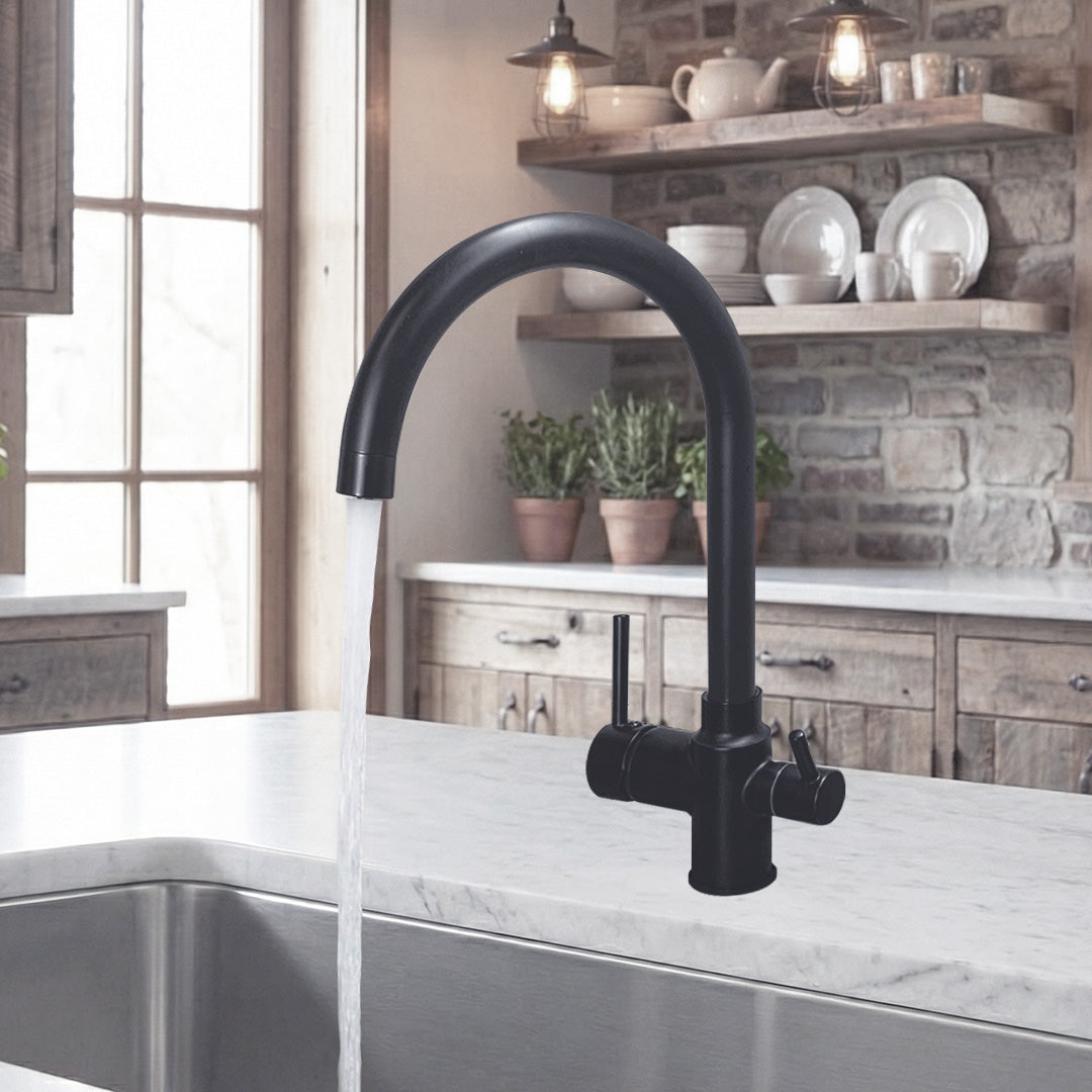 GRIFERÍA MONOCOMANDO P/MESADA CON CONEXION PARA PURIFICADOR SPR2208 BLACK