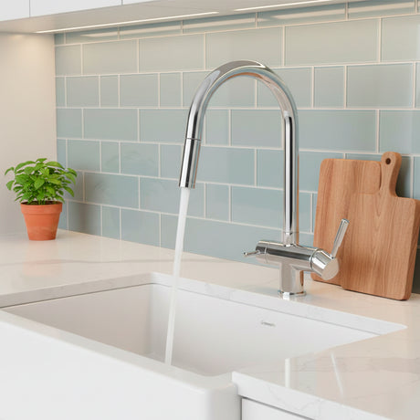 GRIFERÍA MONOCOMANDO PARA PURIFICADOR CON MANGO FLEXIBLE RETRACTIL SPR2109 CROMO