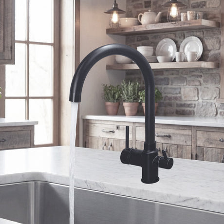 GRIFERÍA MONOCOMANDO P/MESADA CON CONEXION PARA PURIFICADOR SPR2208 BLACK